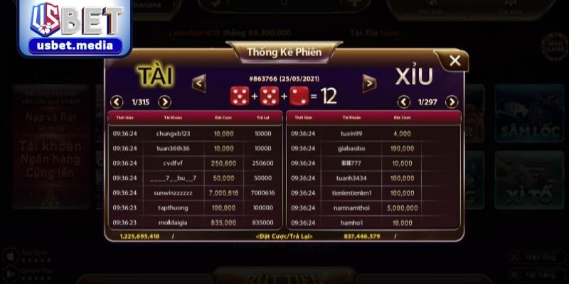 Tool tài xỉu hiển thị dữ liệu trực quan, hỗ trợ cược nhanh